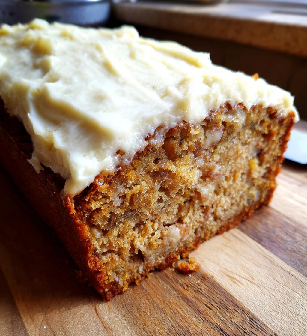banana bread cake with cream cheese frosting - detail 1