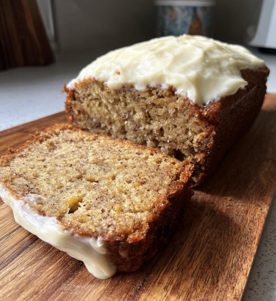 banana bread cake with cream cheese frosting
