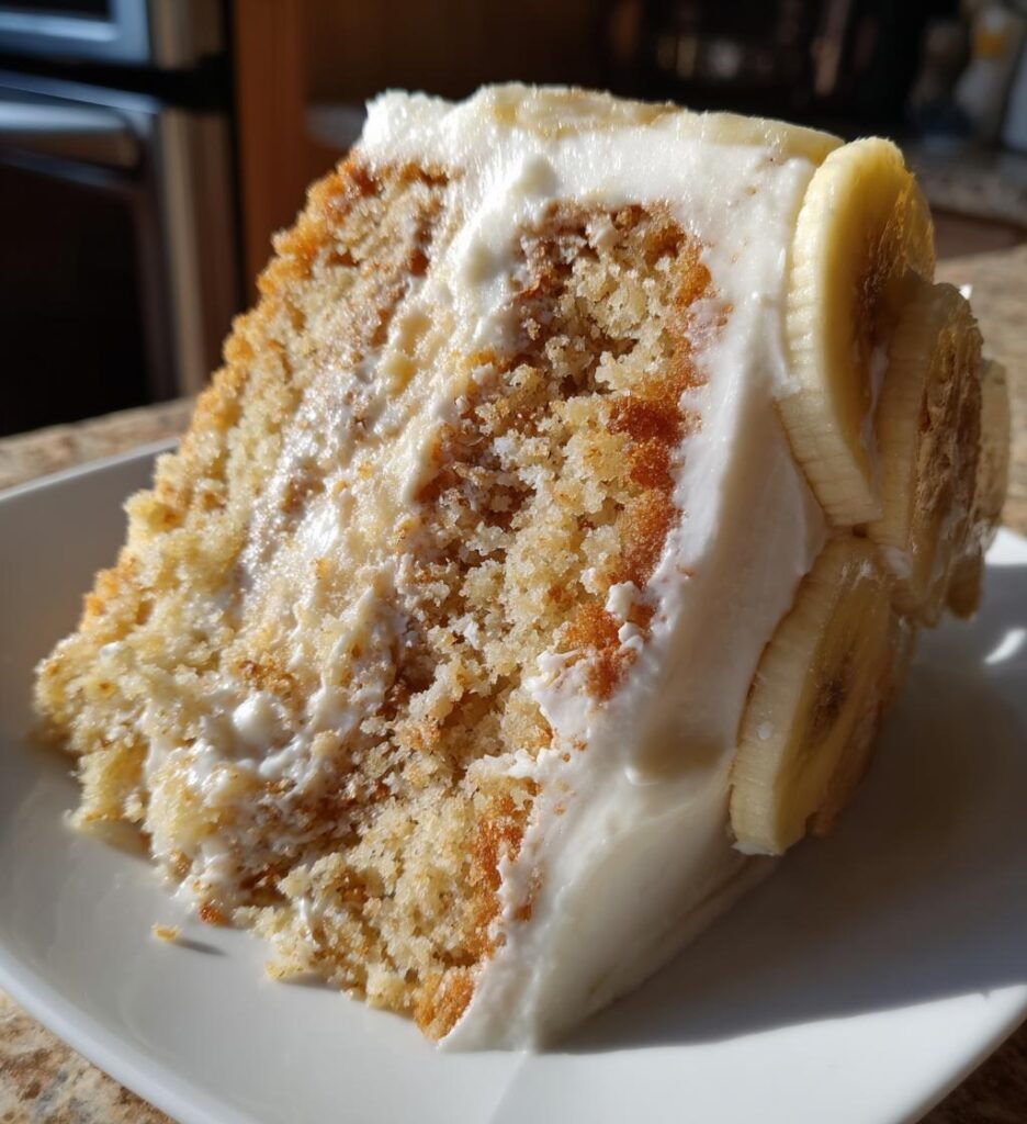 banana bread cake with cream cheese frosting