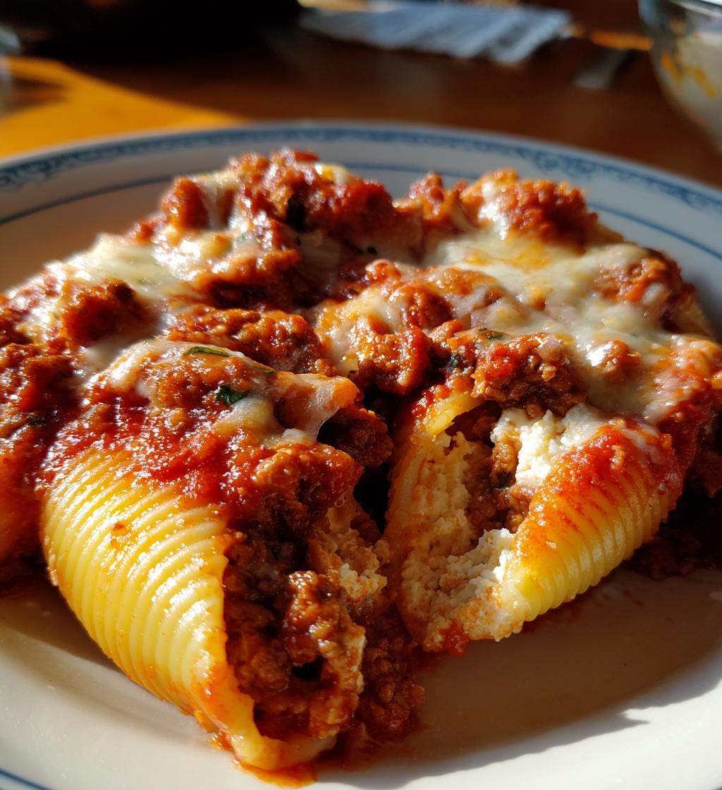 beef stuffed shells with creamy ricotta filling - detail 1