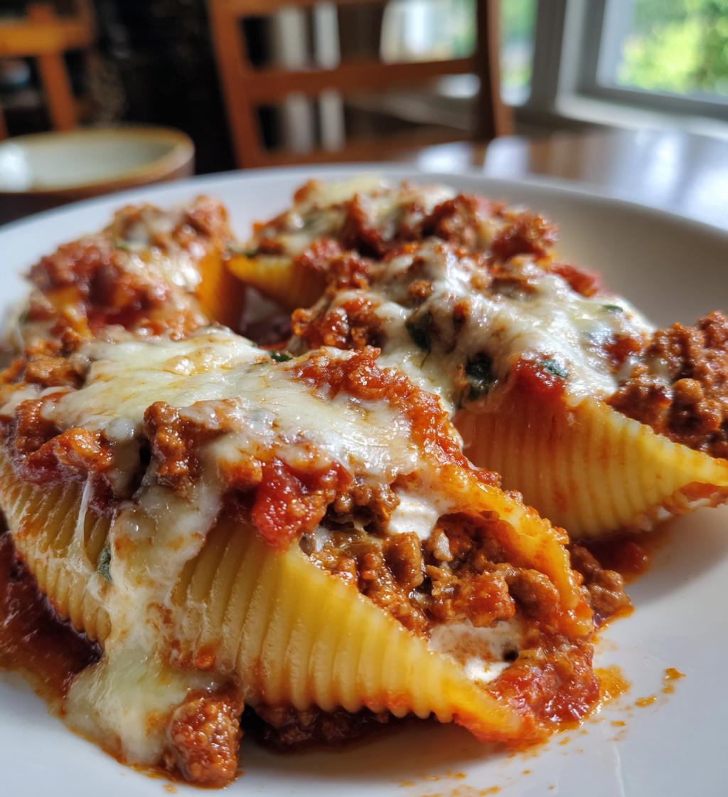 beef stuffed shells with creamy ricotta filling