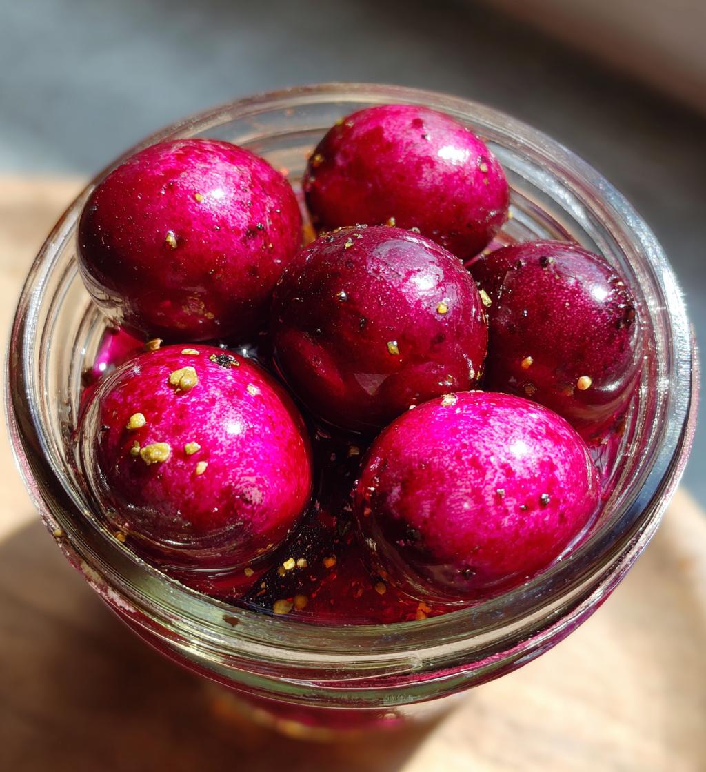beety pickled eggs - detail 1