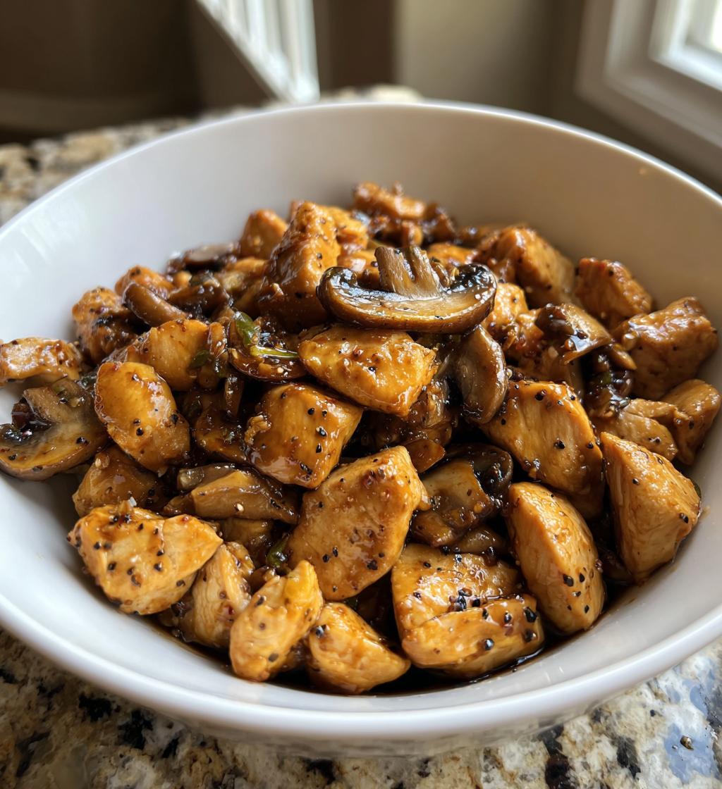 black pepper chicken with mushrooms recipe - detail 1