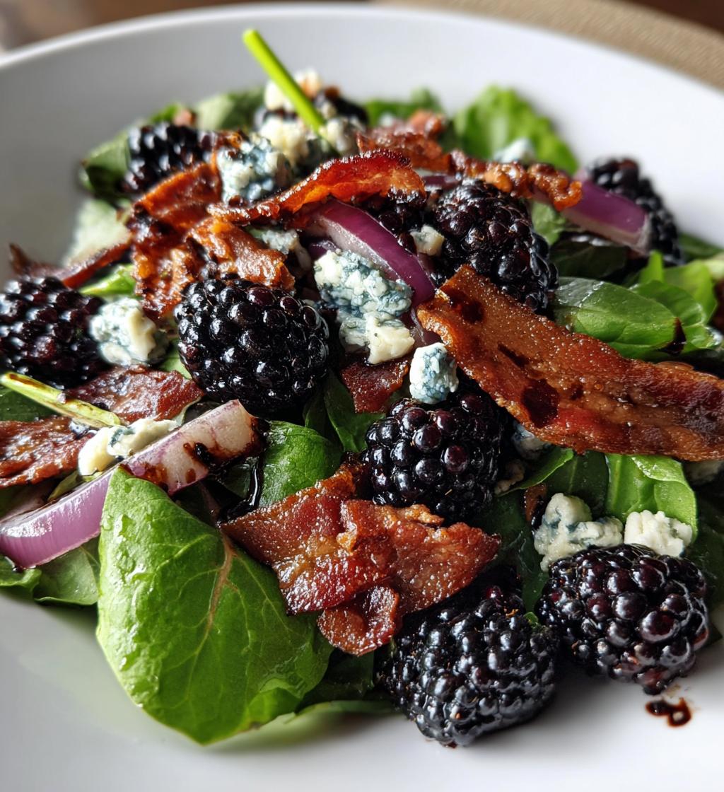 blackberry bacon blue cheese salad - detail 1