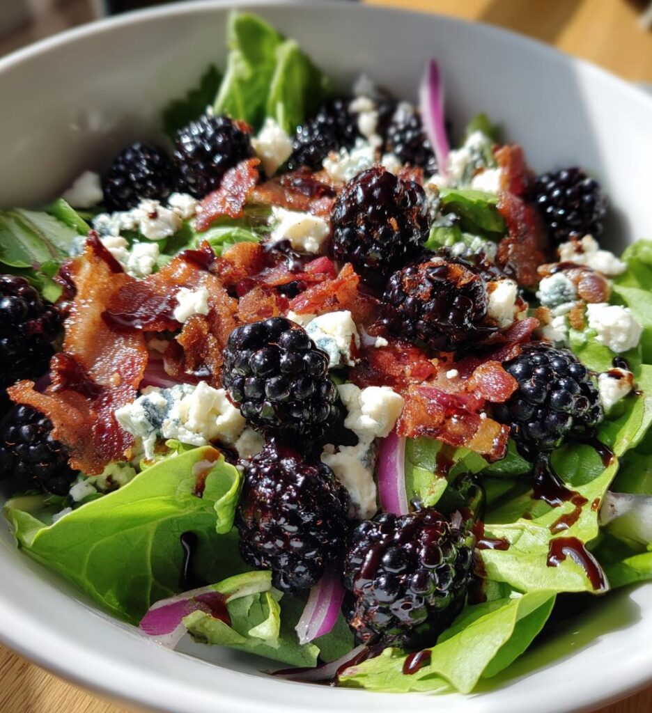 blackberry bacon blue cheese salad
