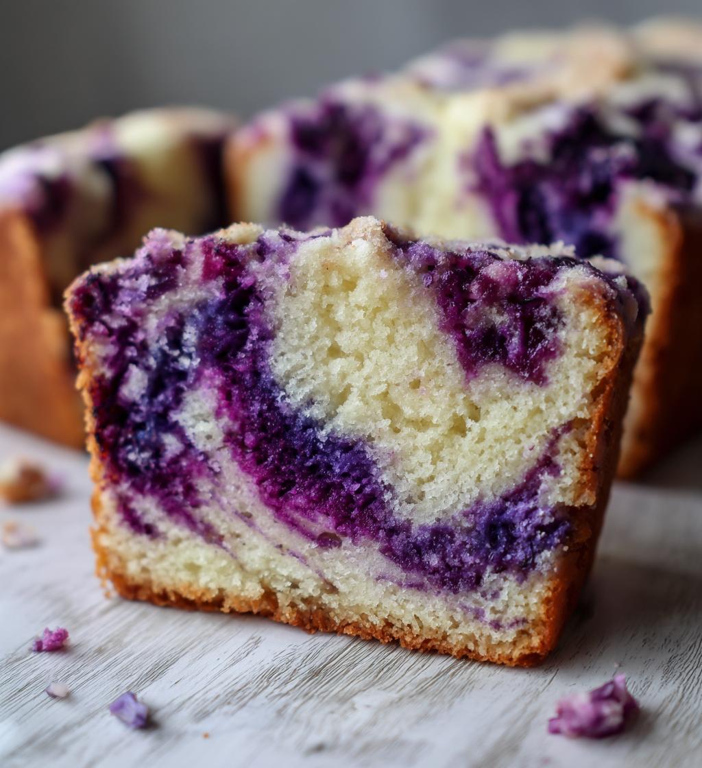 blackberry lavender swirl sheet cake - detail 1