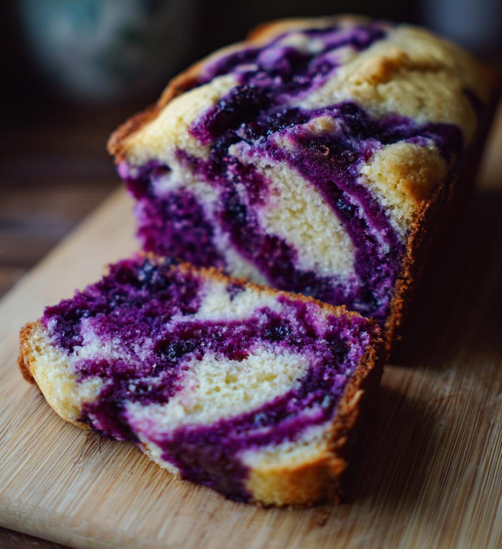 blackberry lavender swirl sheet cake
