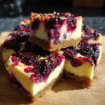 blackberry pistachio cheesecake bars