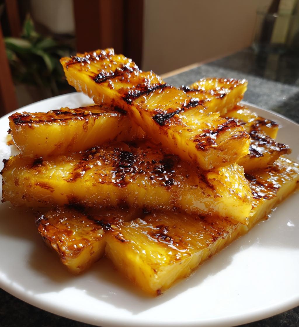 brown sugar grilled pineapple - detail 1