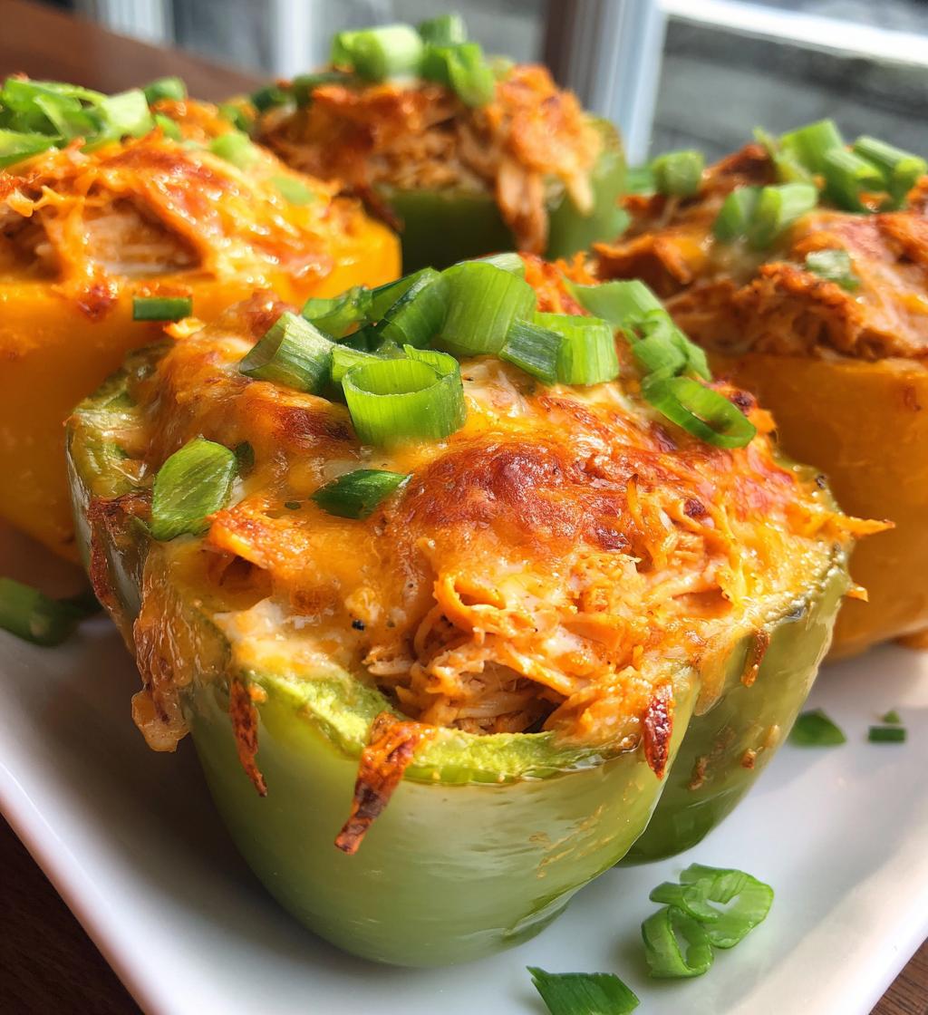 buffalo chicken stuffed peppers