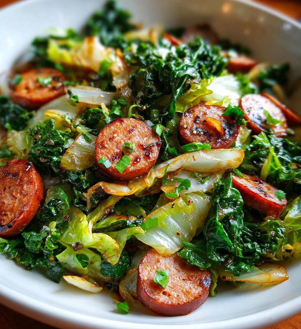 cabbage and kielbasa - detail 1