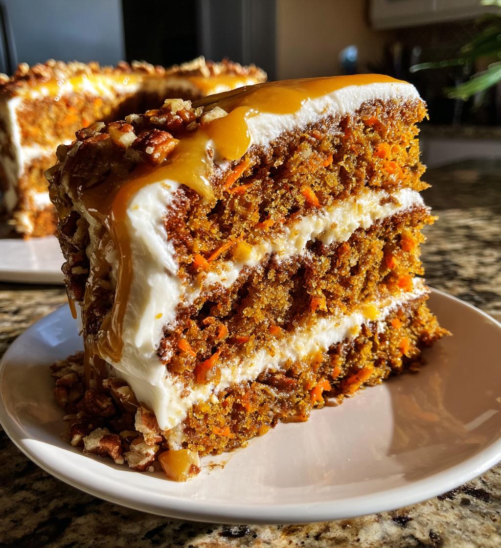 caramel pecan carrot heaven cake - detail 1