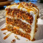 caramel pecan carrot heaven cake