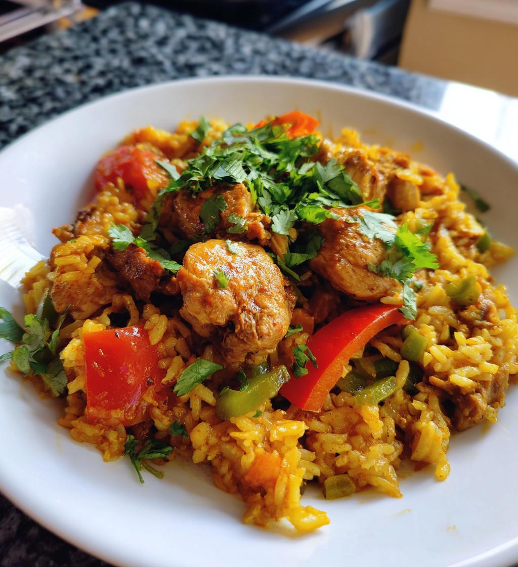 caribbean chicken and rice - detail 1