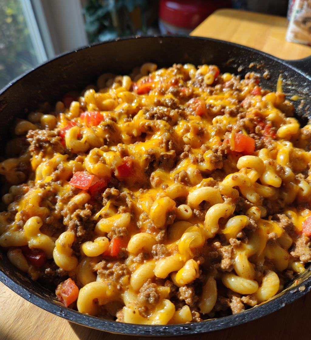 cheeseburger pasta skillet