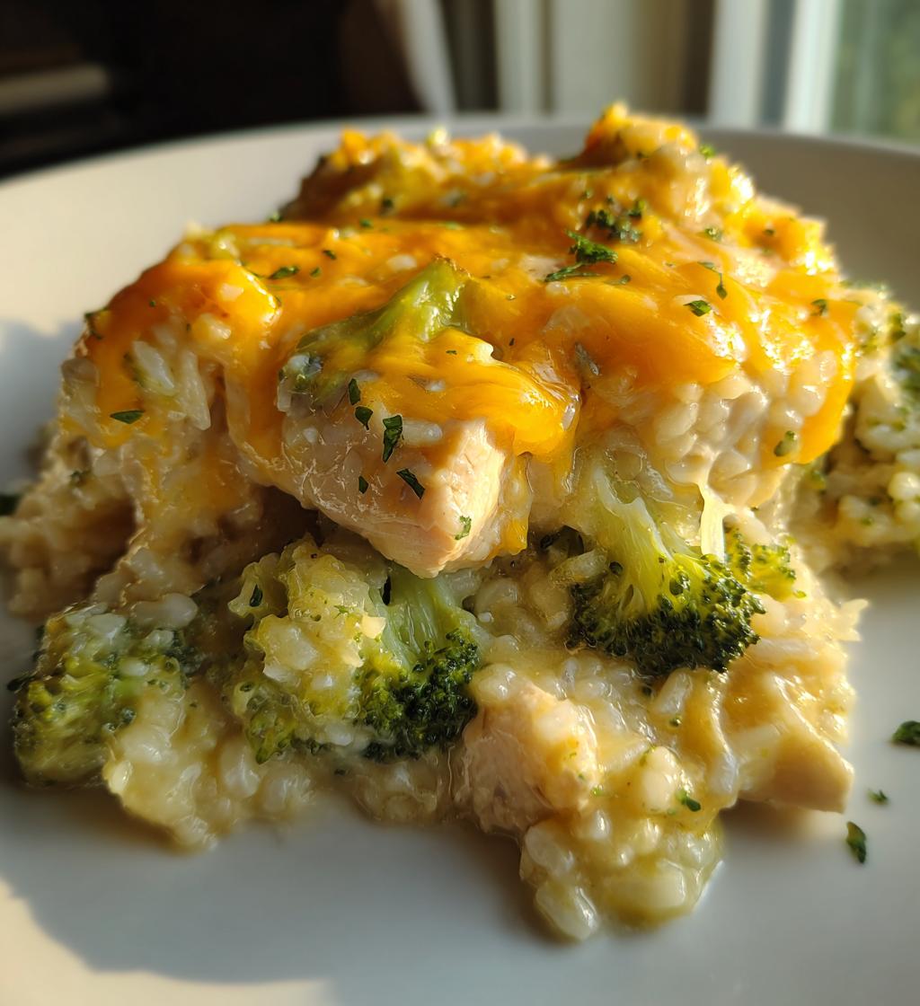 cheesy chicken broccoli and rice casserole - detail 1