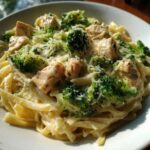 cheesy garlic chicken and broccoli pasta