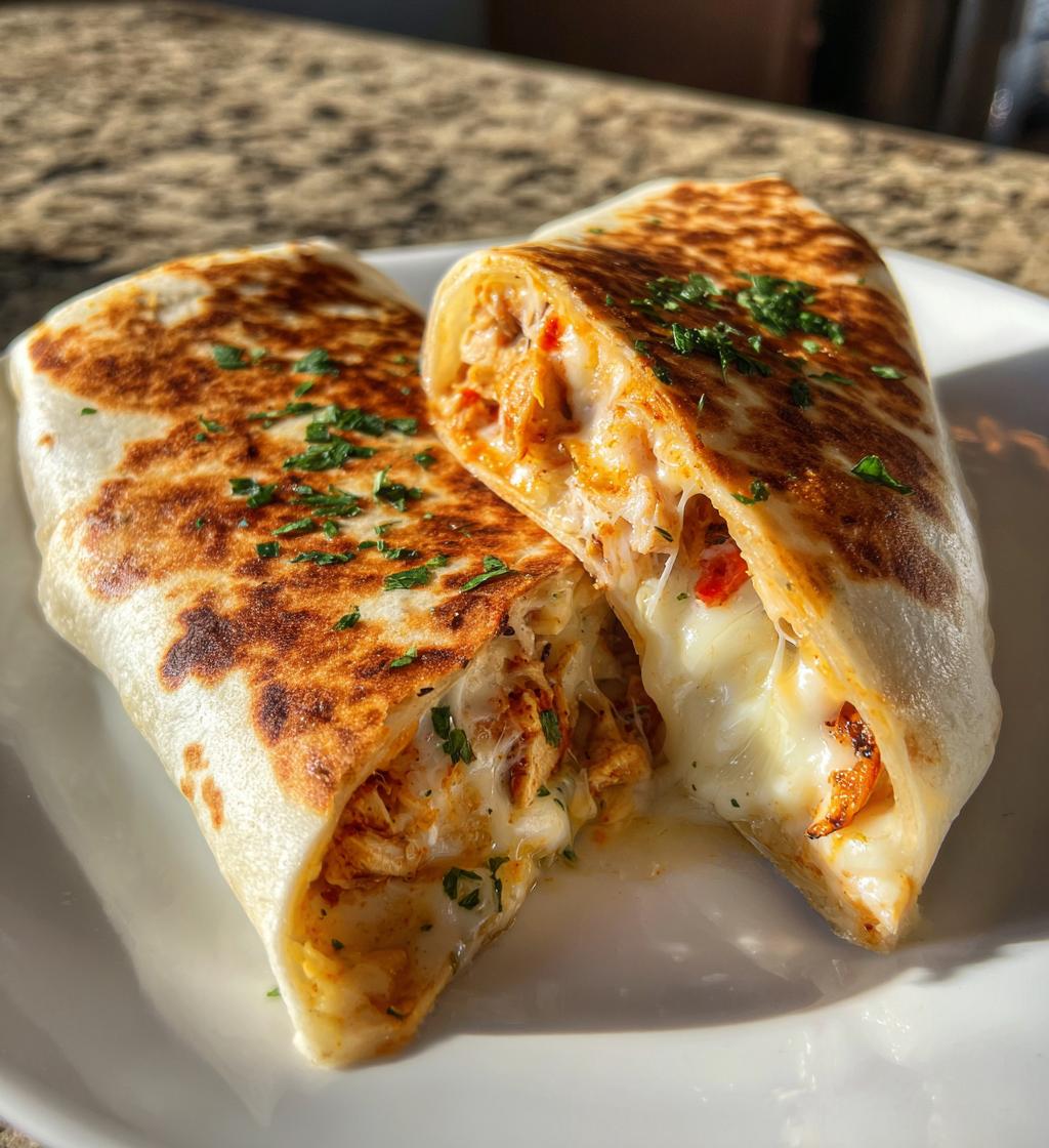 cheesy garlic chicken wraps - detail 1