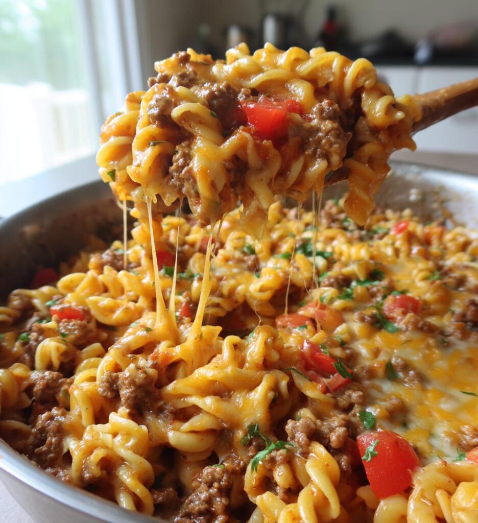 cheesy ground beef pasta