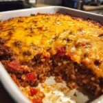 cheesy hamburger rice casserole