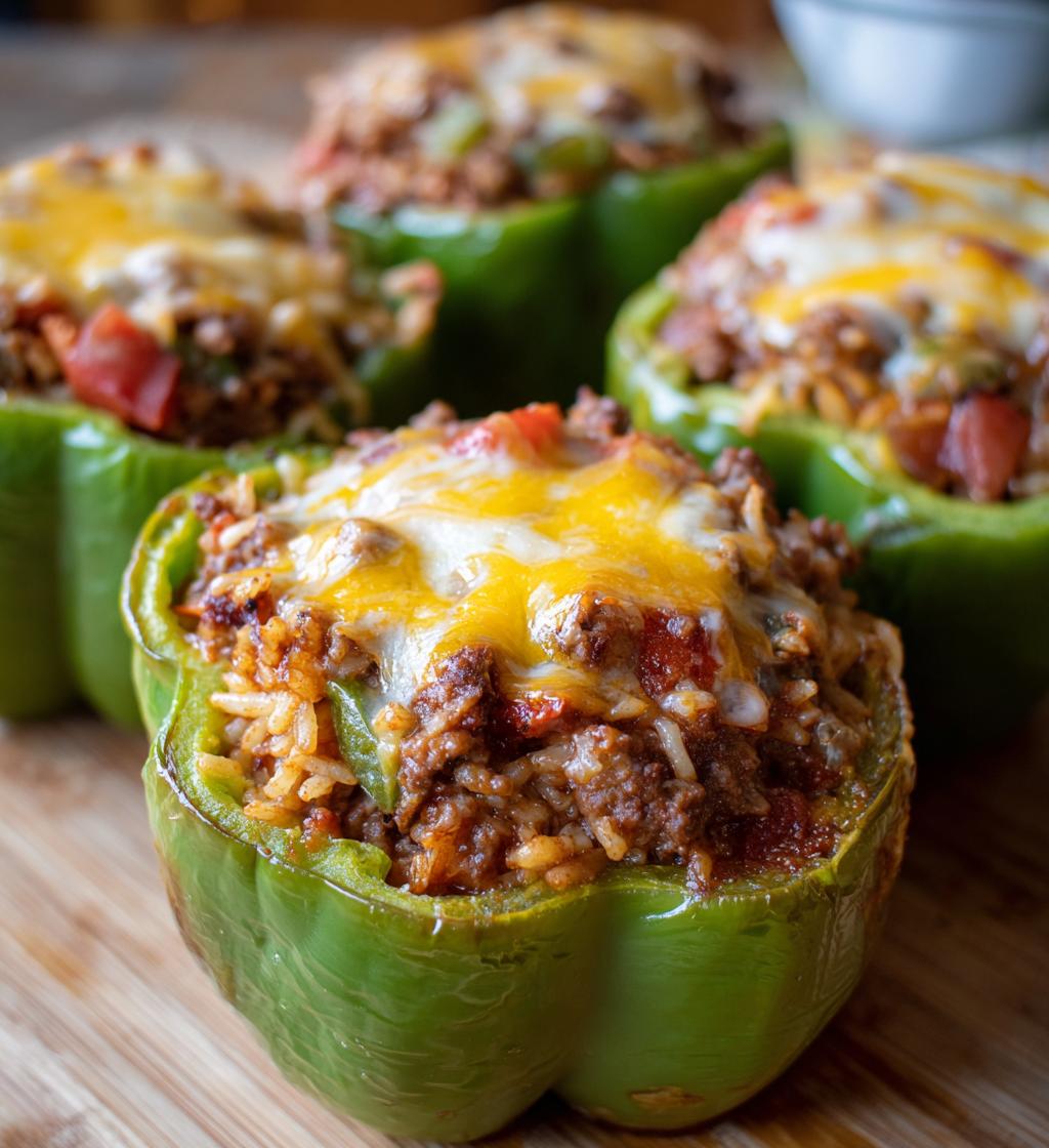 cheesy stuffed green peppers - detail 1