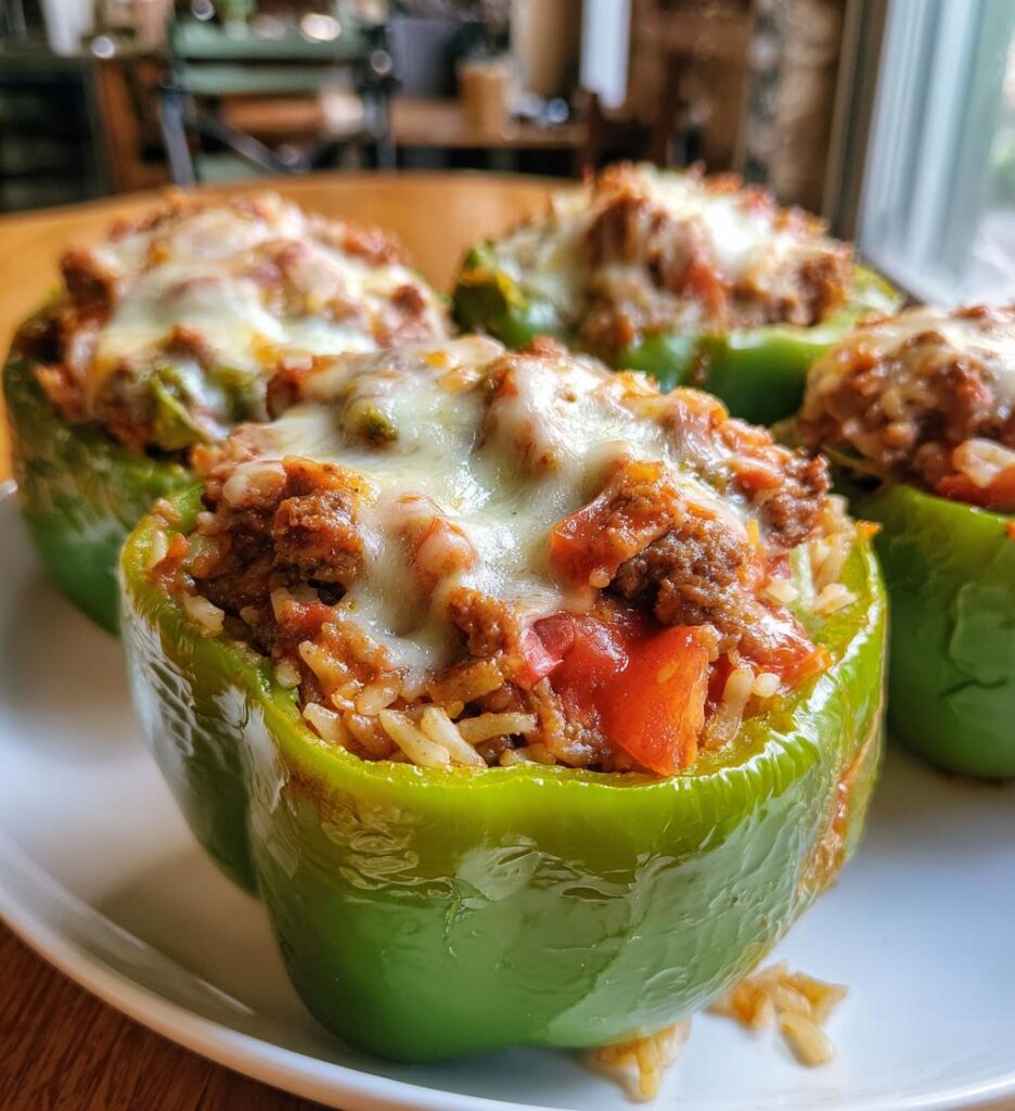 cheesy stuffed green peppers