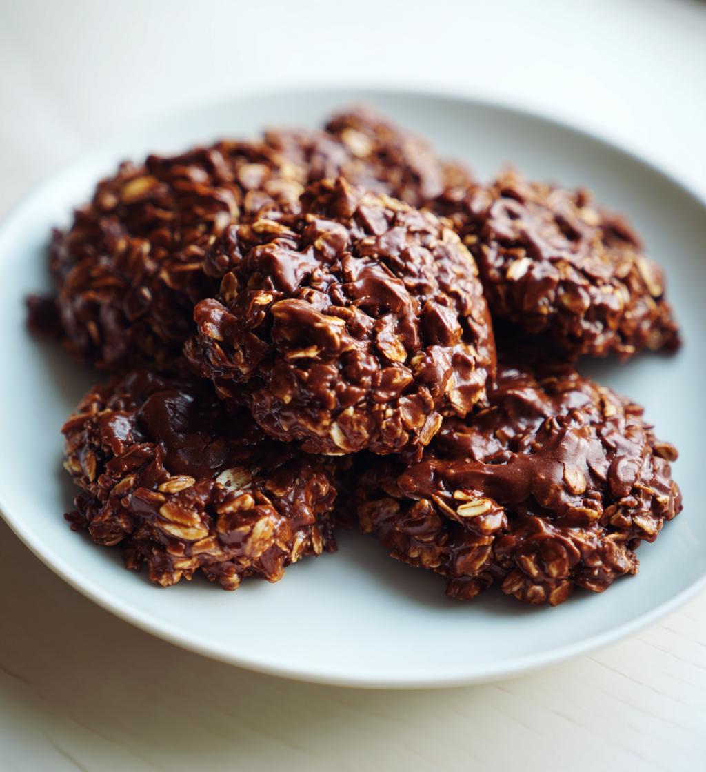 chocolate oatmeal no bake cookies - detail 1