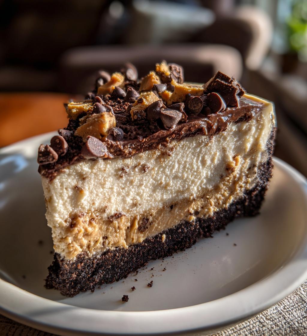 chocolate peanut butter candy cheesecake - detail 1