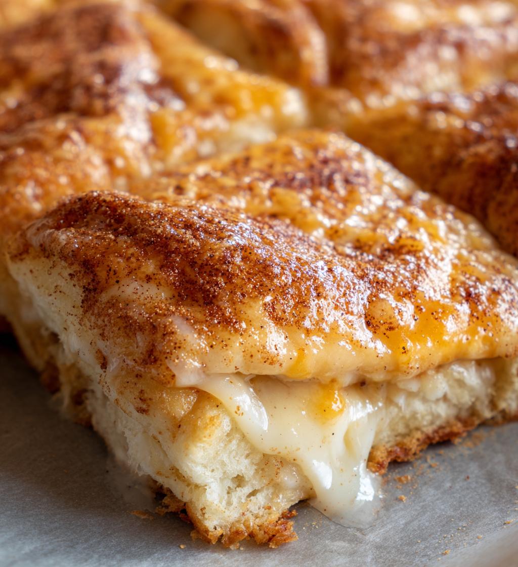 cinnamon sugar pizza made with crescent rolls - detail 1