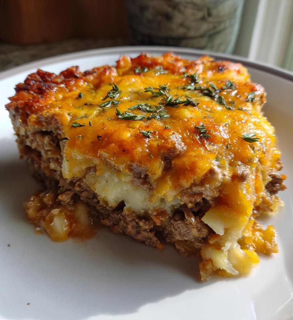 cowboy meatloaf and potato casserole - detail 1