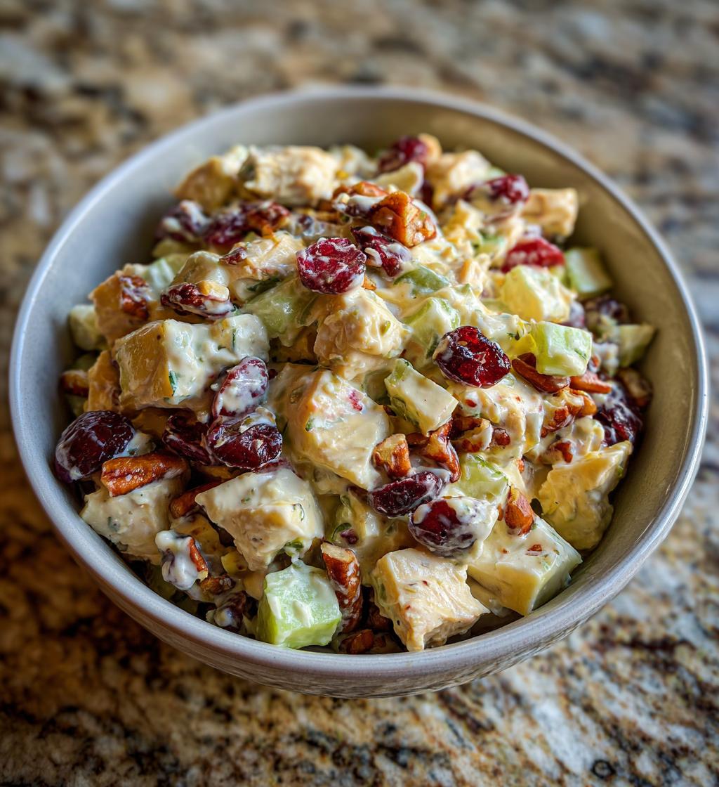 cranberry apple pecan chicken salad - detail 1