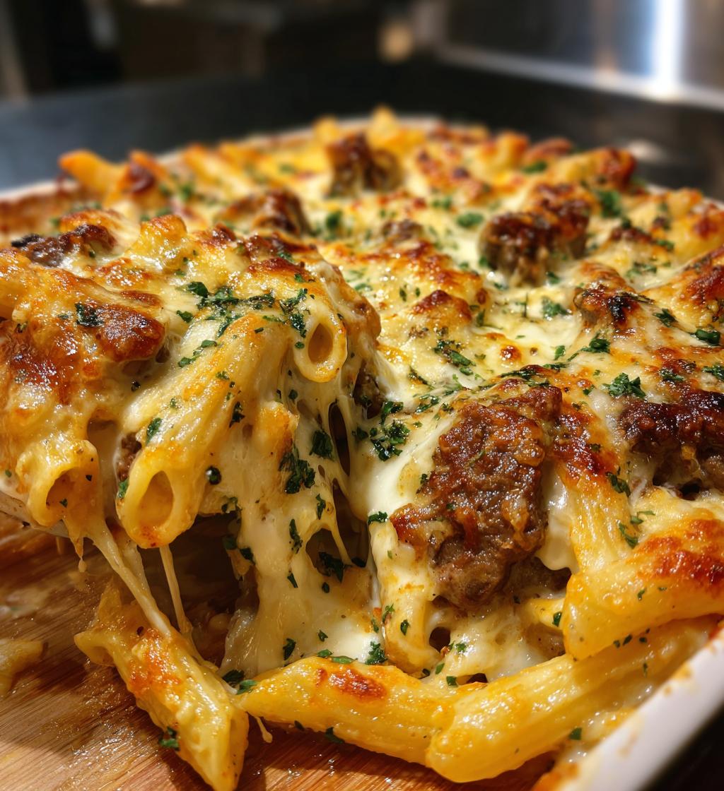 creamy honey buffalo steak pasta bake spicy cheesy irresistible - detail 1