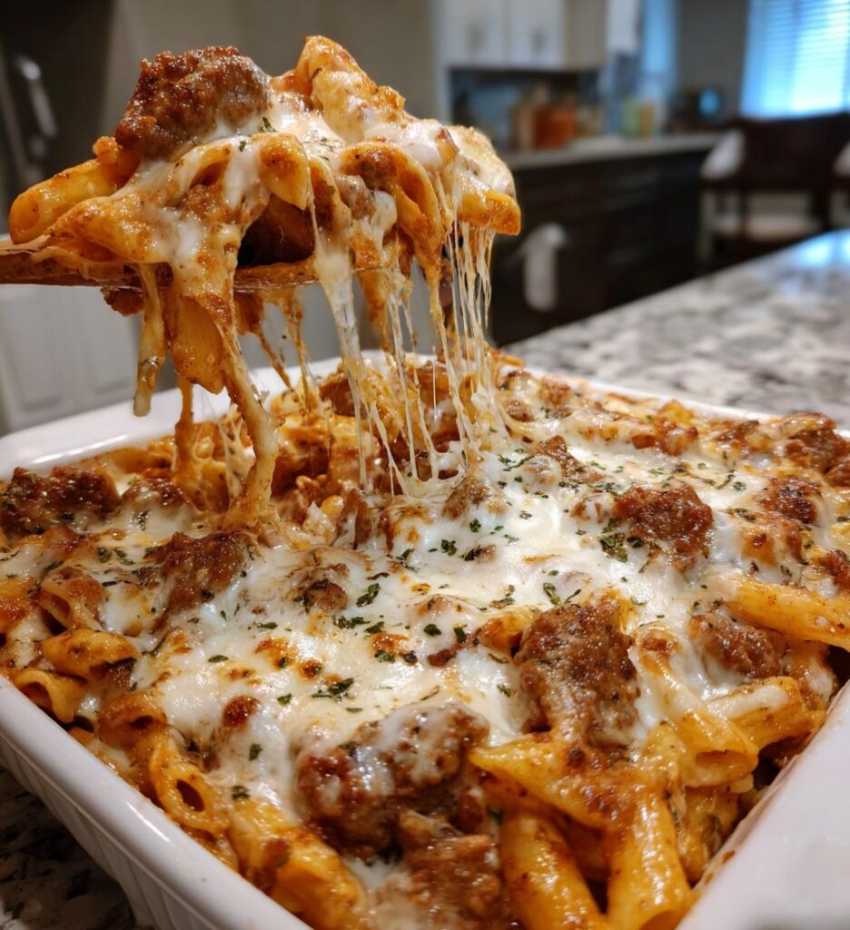 creamy honey buffalo steak pasta bake spicy cheesy irresistible