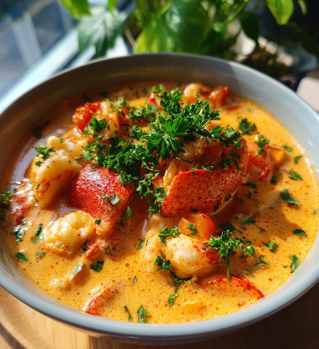 creamy lobster bisque - detail 1