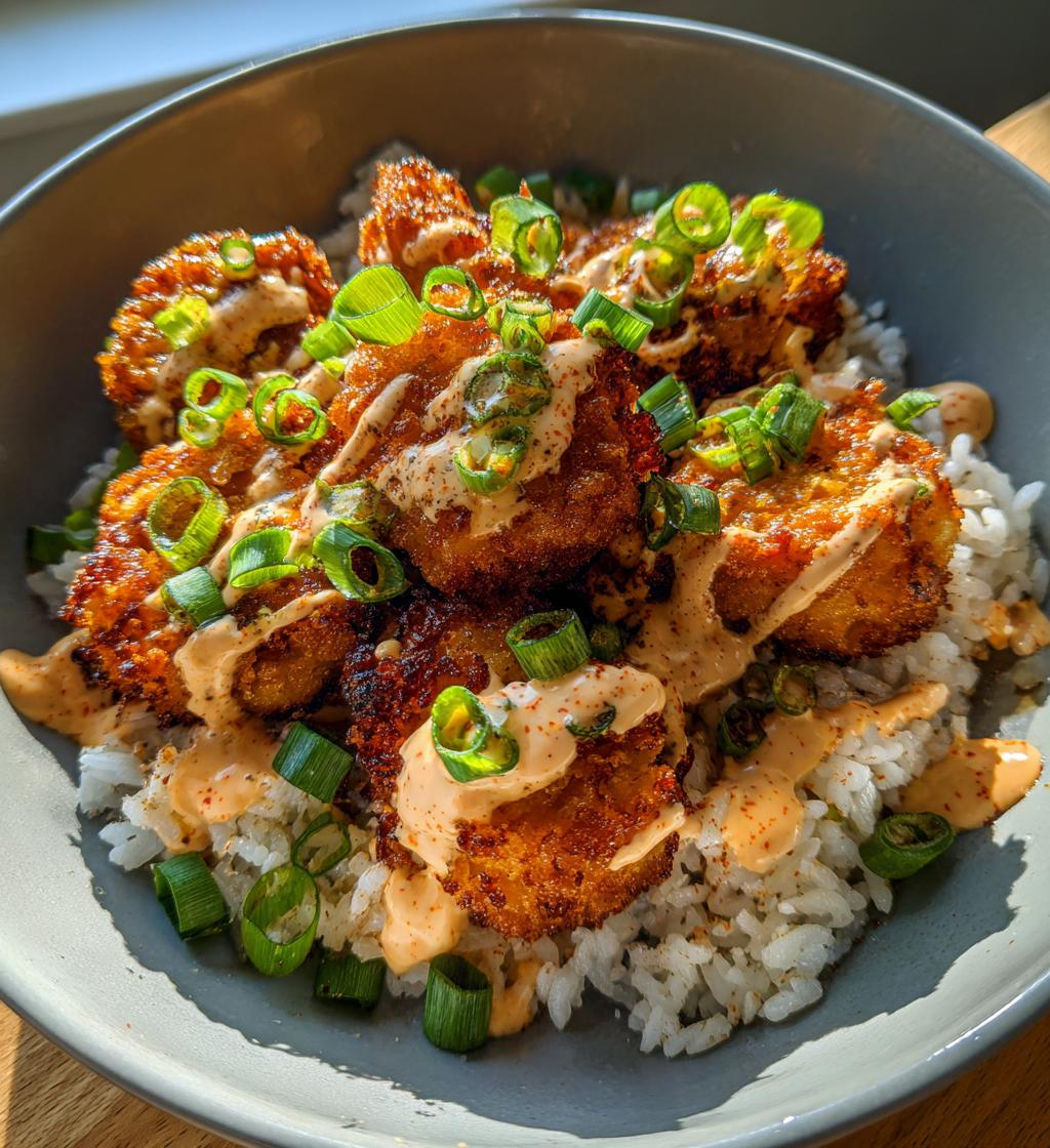 crispy bang bang salmon bite bowls - detail 1