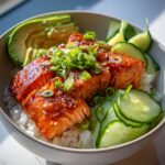 crispy salmon rice bowl