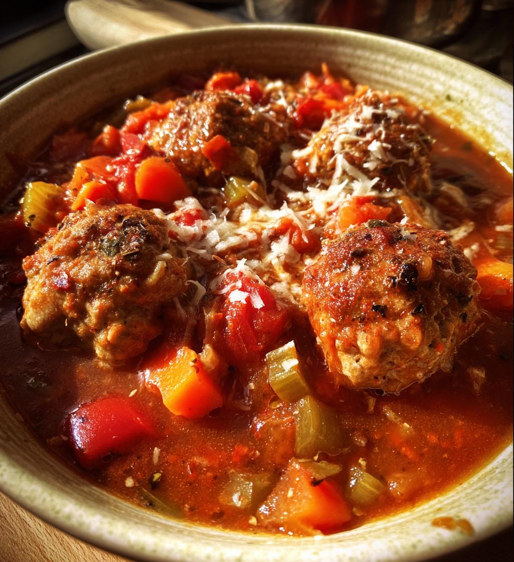 crock pot italian meatball soup - detail 1