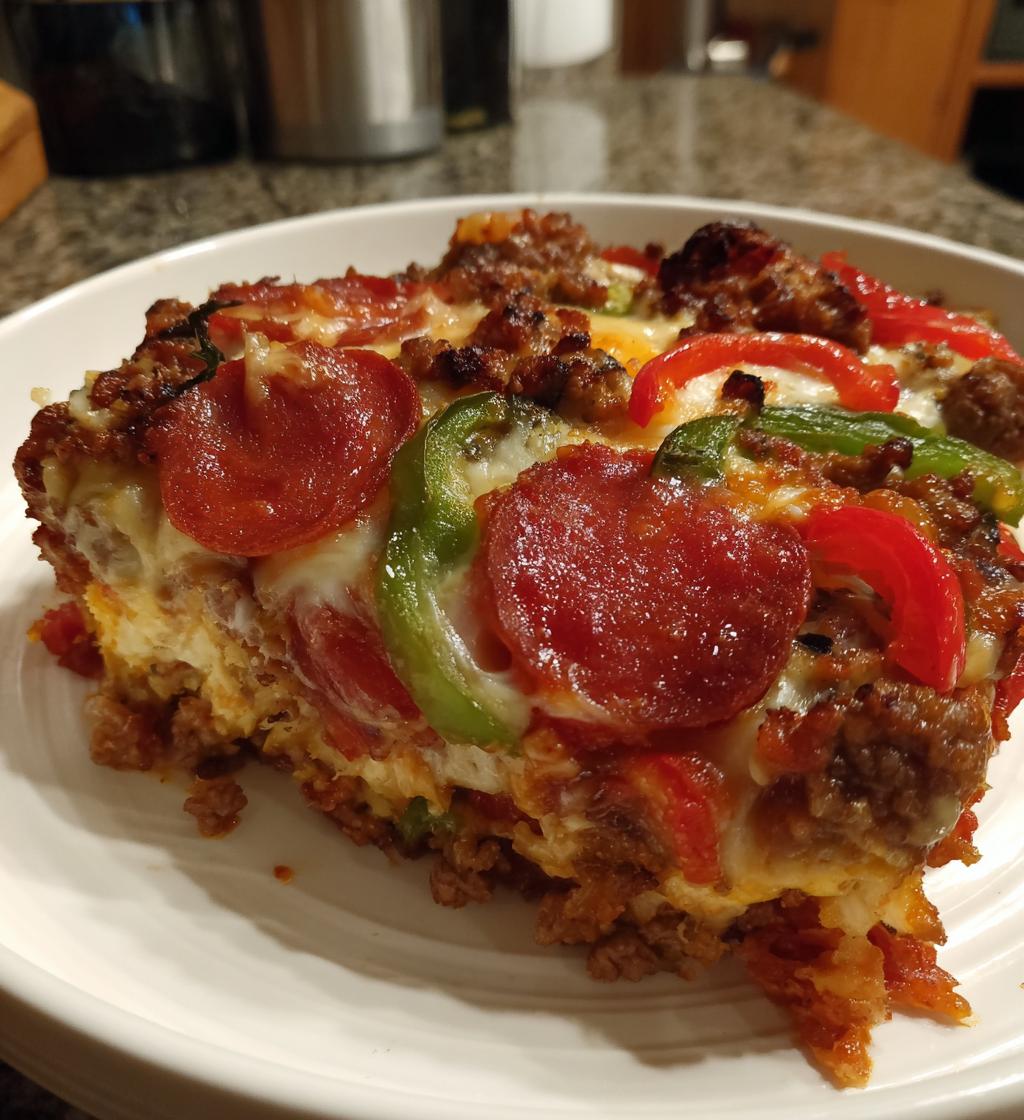 crock pot low carb pizza casserole recipe - detail 1