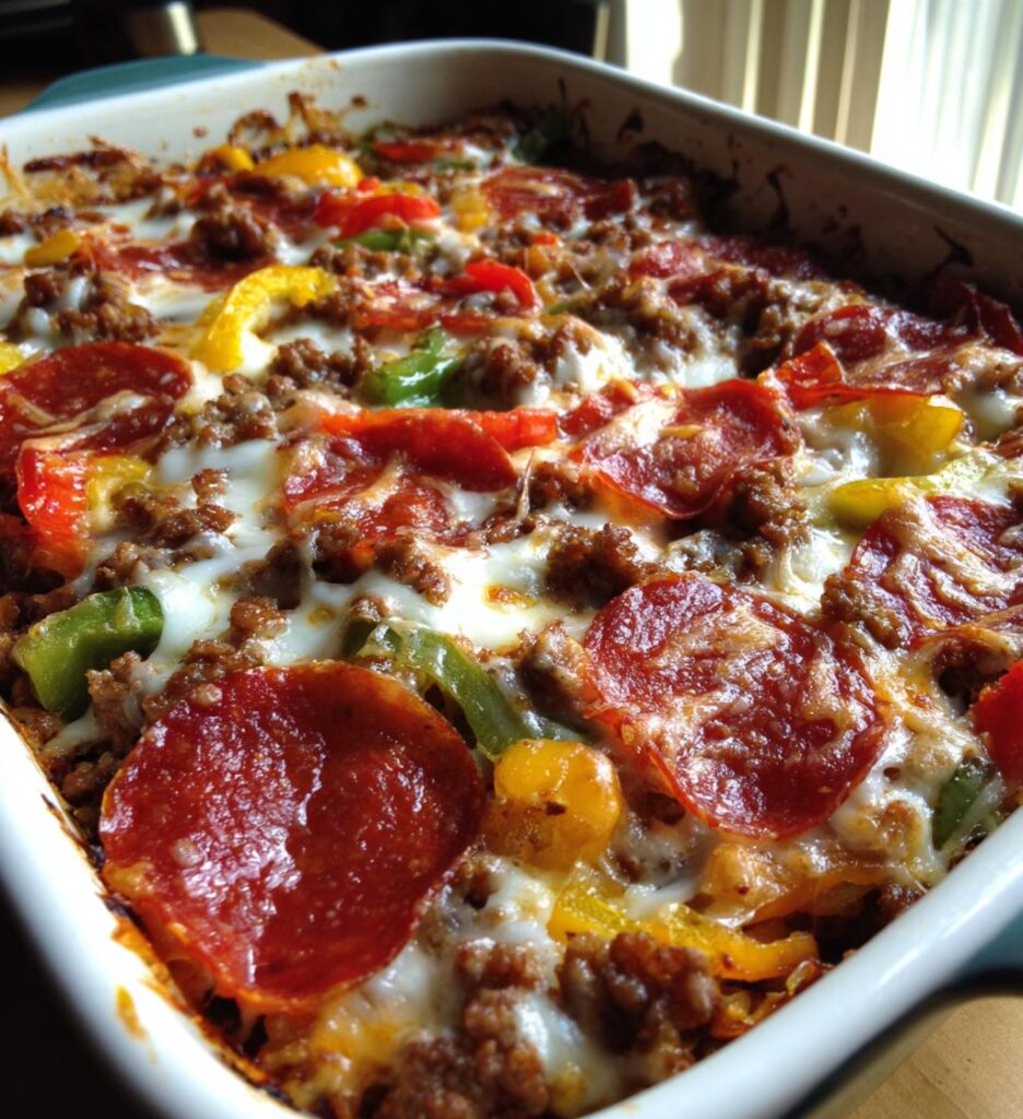 crock pot low carb pizza casserole recipe