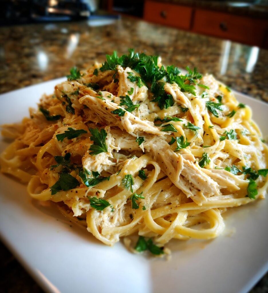 crockpot garlic parmesan chicken pasta