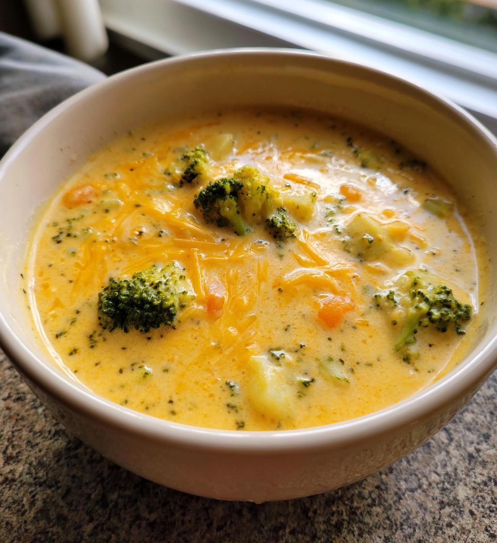 crockpot potato broccoli cheddar soup - detail 1