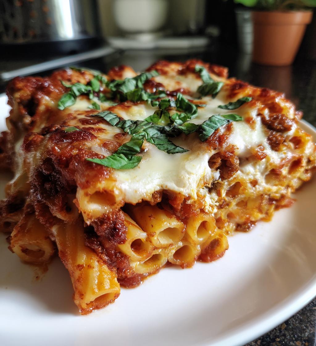 delicious meatless baked ziti - detail 1