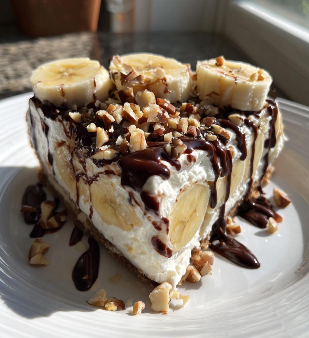 delightful no bake banana split cheesecake - detail 1