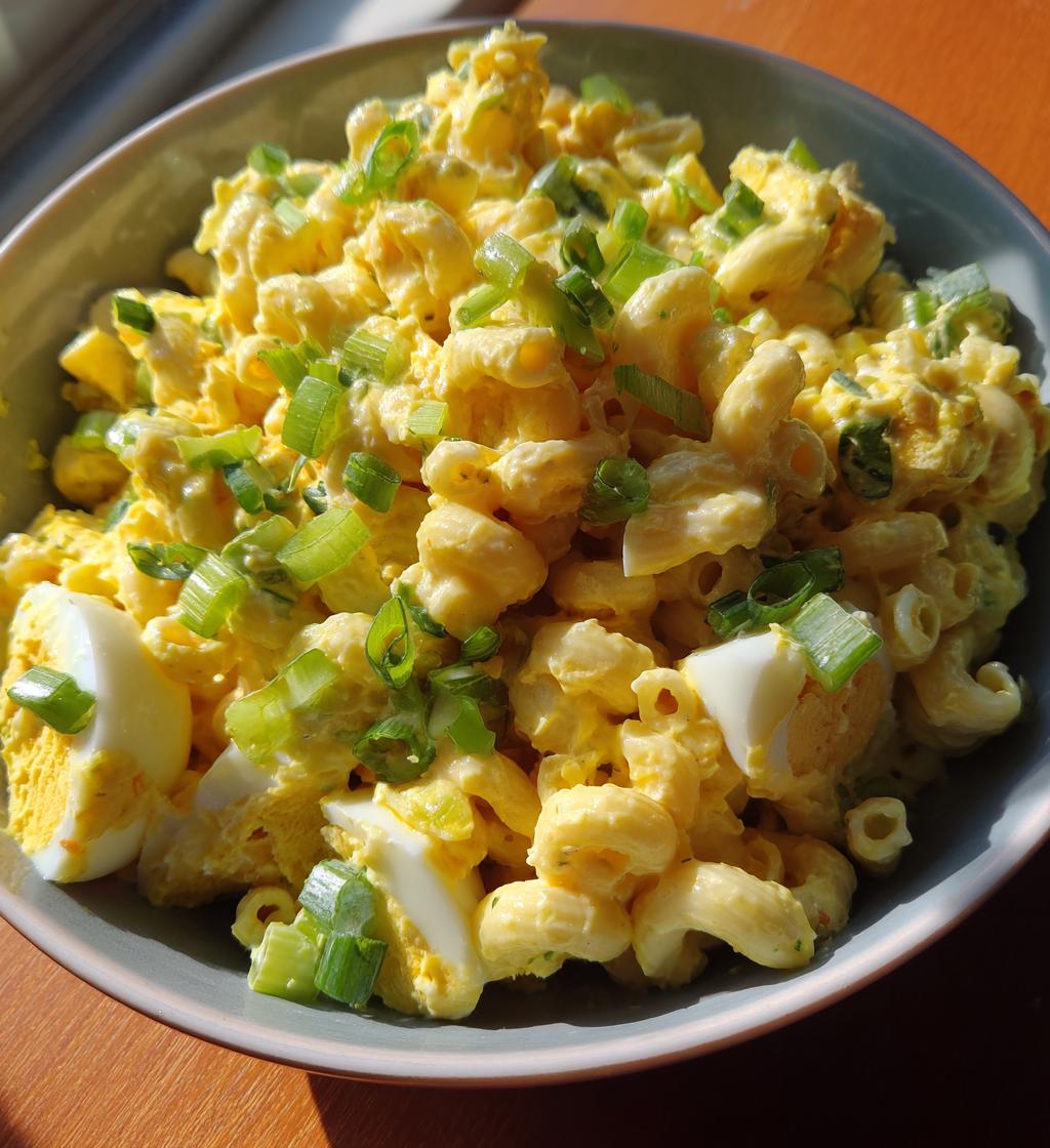 deviled egg macaroni pasta salad