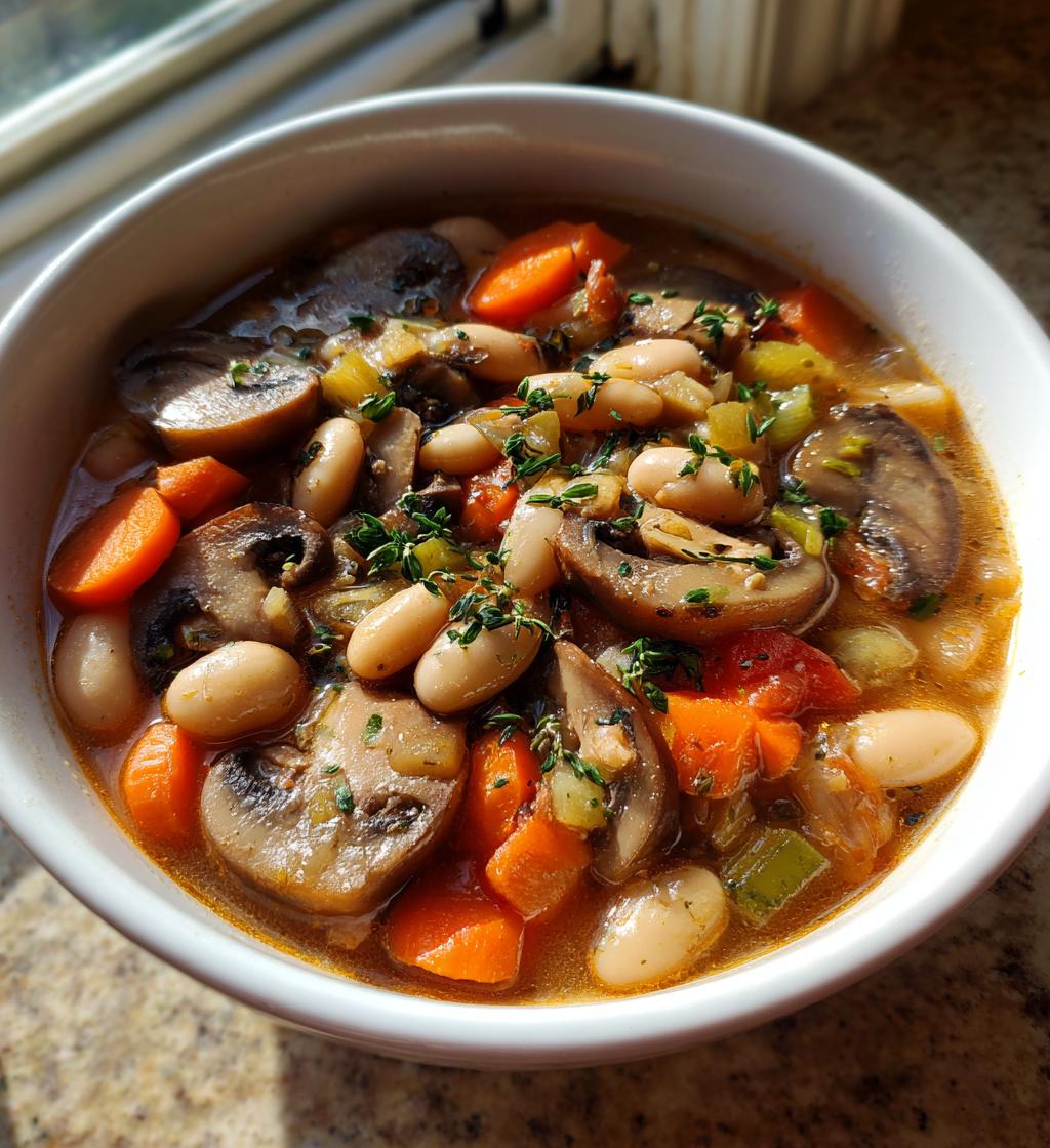 earthy mushroom and white bean stew - detail 1