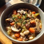earthy mushroom and white bean stew