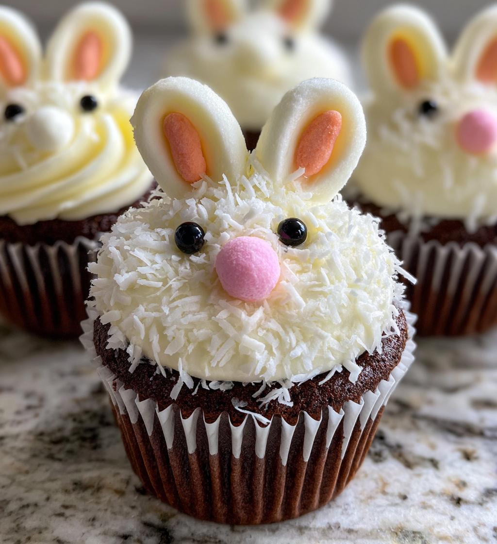 easter bunny cupcakes - detail 1