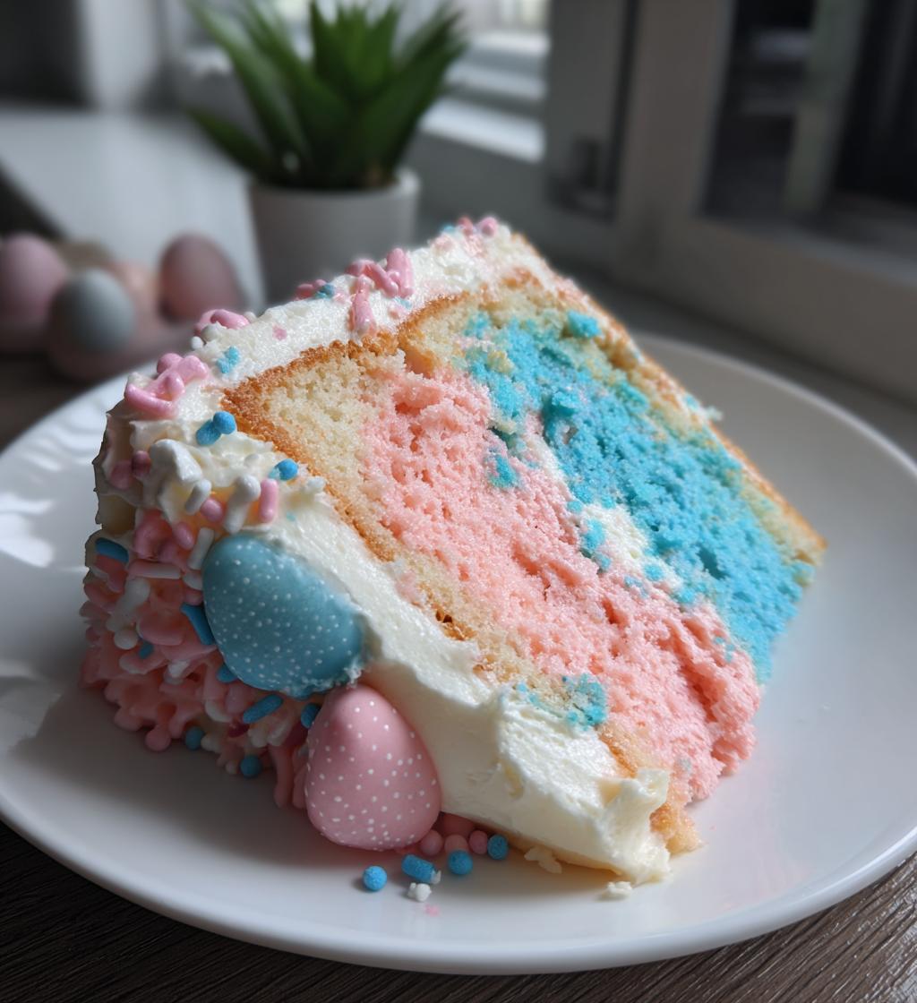 easter gender reveal cake