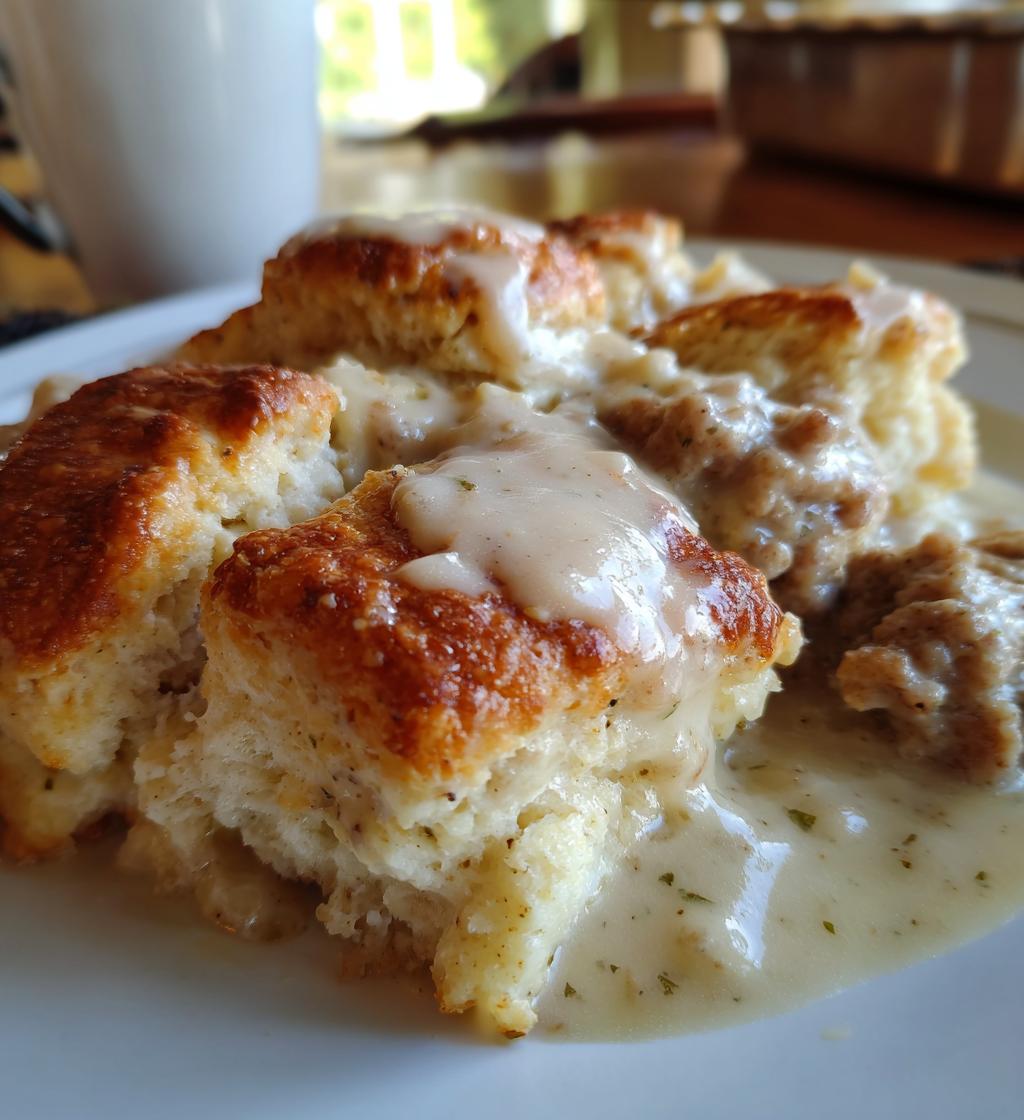 easy biscuits gravy casserole - detail 1