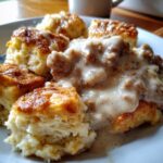 easy biscuits gravy casserole